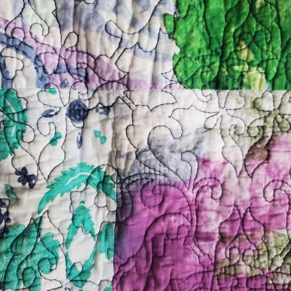 2 "Poetic Wanderlust" 20x26" Pillow Shams 100% Cotton Crazy Quilt Patchwork Boho - Picture 8 of 10